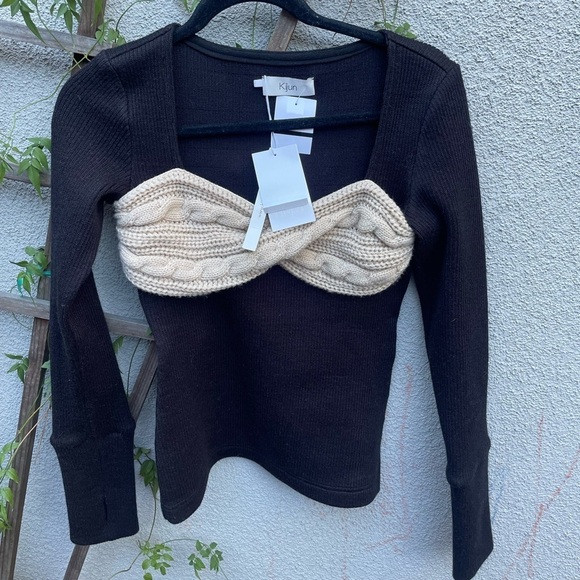 KIJUN WOMEN PEANUT RIB TOP Size Small New with Tags! - Picture 3 of 7